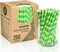 5.75" x 0.31" Green Bamboo Disposable Paper Drinking Straws for Short Drinks, Blended Cocktails, Margaritas, Smoothies, Milkshakes - Unwrapped